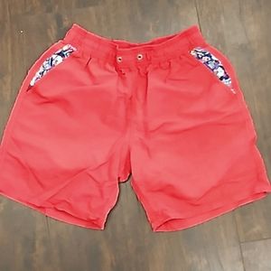BUGATCHI mens Coral swim shorts S Drawstring trunks Small *no Mesh Liner *
